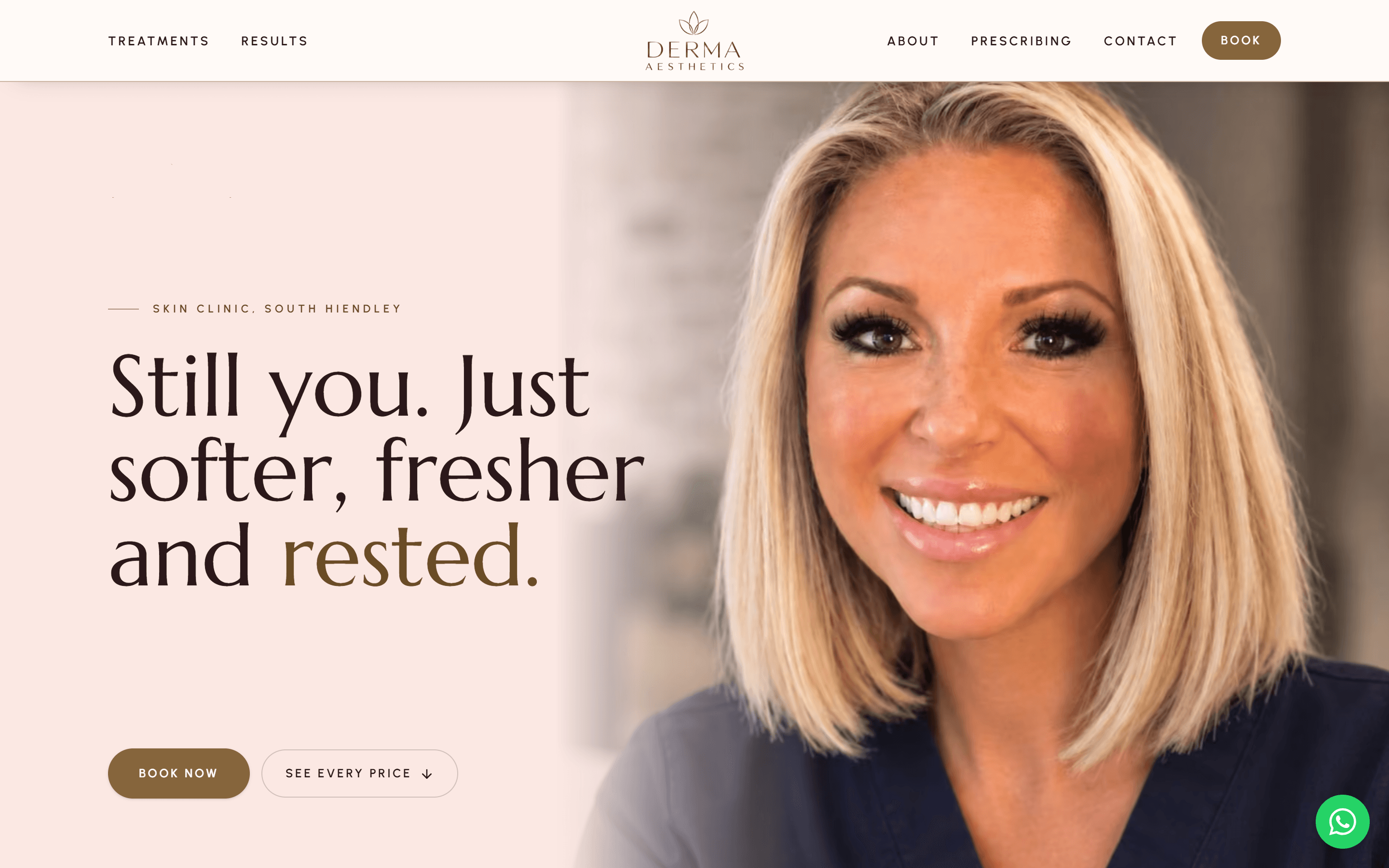Derma Aesthetics, desktop view