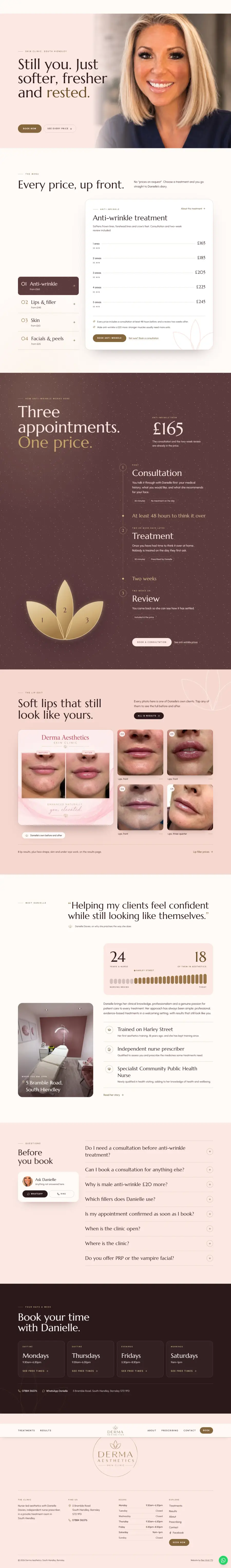 Derma Aesthetics website