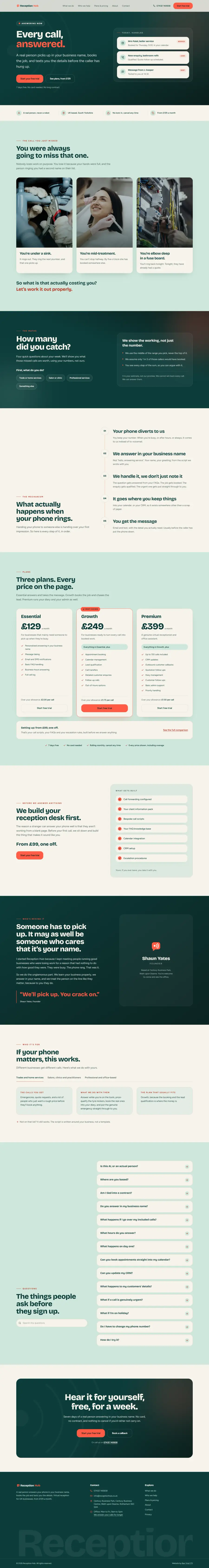 Reception Hub website